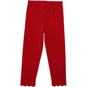 Scallop Leggings - Red Scallop Leggings - Red