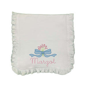 Tulips & Bow Embroidered Burp Cloth Tulips & Bow Embroidered Burp Cloth