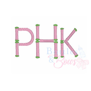 Bamboo Initial Embroidery Design Bamboo Initial Embroidery Design