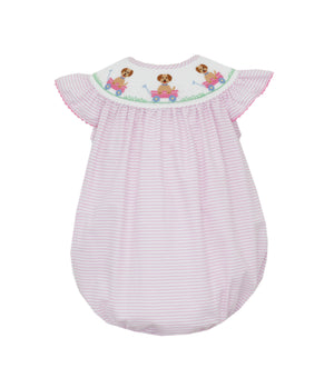 Puppy Smocked Bubble Puppy Smocked Bubble