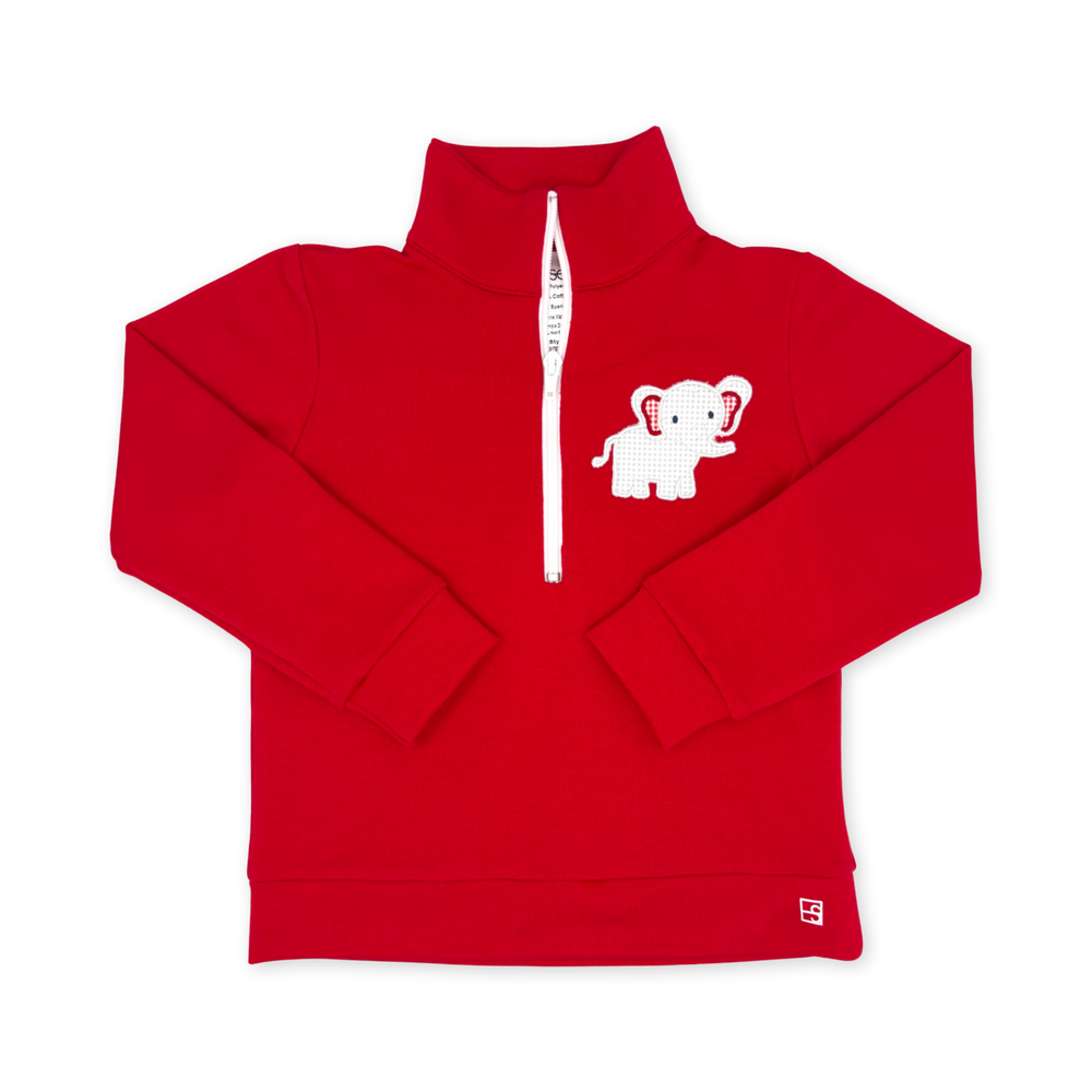 Hayden Half Zip - Red Elephant