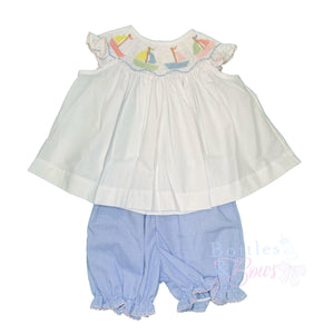 Sailboat Smocked Bloomer Set Sailboat Smocked Bloomer Set