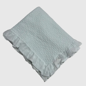 Stonewashed Puckered Blanket - Pale Blue Stonewashed Puckered Blanket - Pale Blue