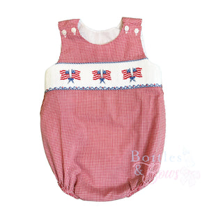 Flag Smocked Bubble Flag Smocked Bubble