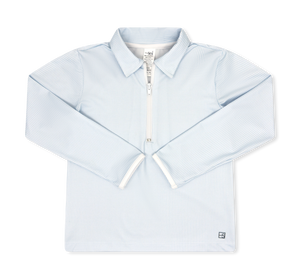 Henry Half Zip - Blue Mini Gingham Henry Half Zip - Blue Mini Gingham