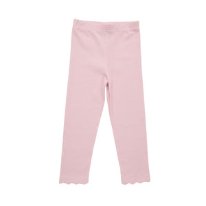 Scalloped Leggings - Light Pink Minigingham Scalloped Leggings - Light Pink Minigingham