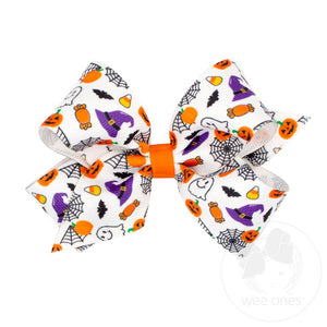 Medium Halloween Print Hair Bow Medium Halloween Print Hair Bow