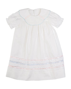 Donahue Dress - White, Blue, Pink Donahue Dress - White, Blue, Pink