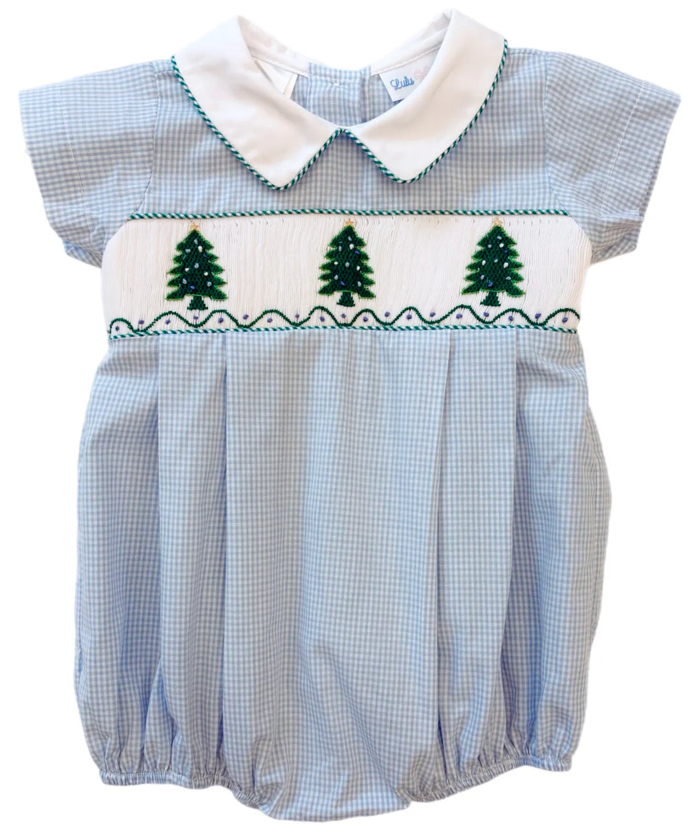 Christmas Tree Smocked Bubble