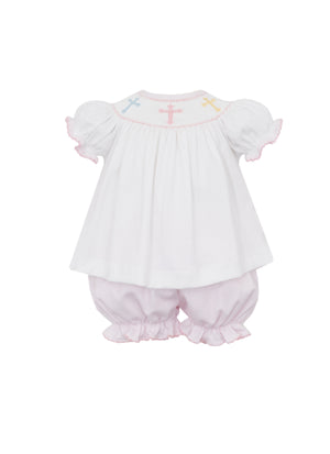 Crosses Smocked Bloomer Set Crosses Smocked Bloomer Set