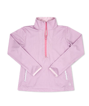 Heather Half Zip - Petal Purple Gingham Heather Half Zip - Petal Purple Gingham
