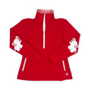Heather Half Zip - Red Elephant Heather Half Zip - Red Elephant