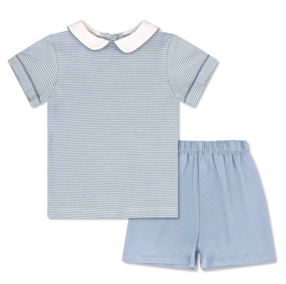 Sibley Short Set - Seaside Blue Mini Stripe