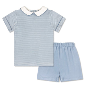 Sibley Short Set - Seaside Blue Mini Stripe Sibley Short Set - Seaside Blue Mini Stripe