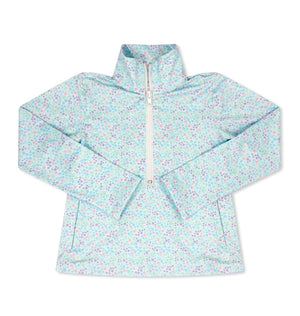 Heather Half Zip - Frosty Floral Heather Half Zip - Frosty Floral