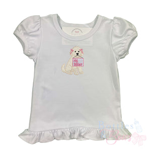 Big Sister Puppy Embroidered Shirt Big Sister Puppy Embroidered Shirt