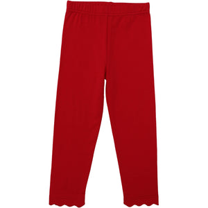 Scalloped Leggings - Red Scalloped Leggings - Red
