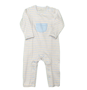 Blue & Tan Stripe Playsuit Blue & Tan Stripe Playsuit