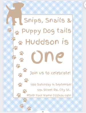 Snips, Snails & Puppy Dog Tails Invitation Snips, Snails & Puppy Dog Tails Invitation