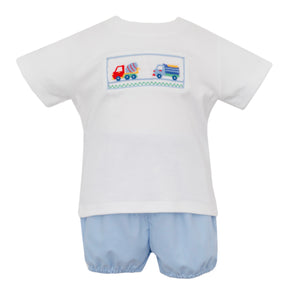 Truck Smocked Short Set Truck Smocked Short Set