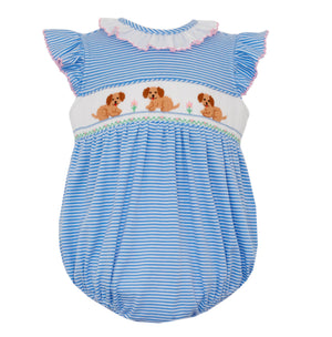 Puppies Smocked Bubble Puppies Smocked Bubble