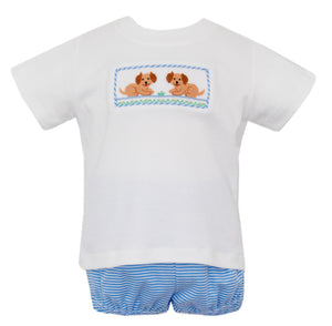 Puppies Smocked Short Set Puppies Smocked Short Set