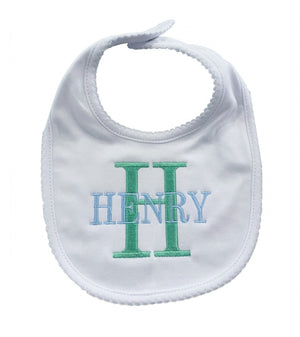 Name & Initial Embroidered Bib Name & Initial Embroidered Bib
