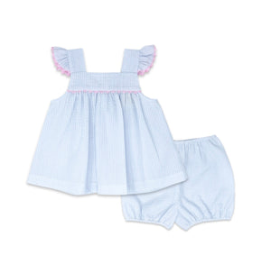 Sally Swing Set - Blue Seersucker Sally Swing Set - Blue Seersucker