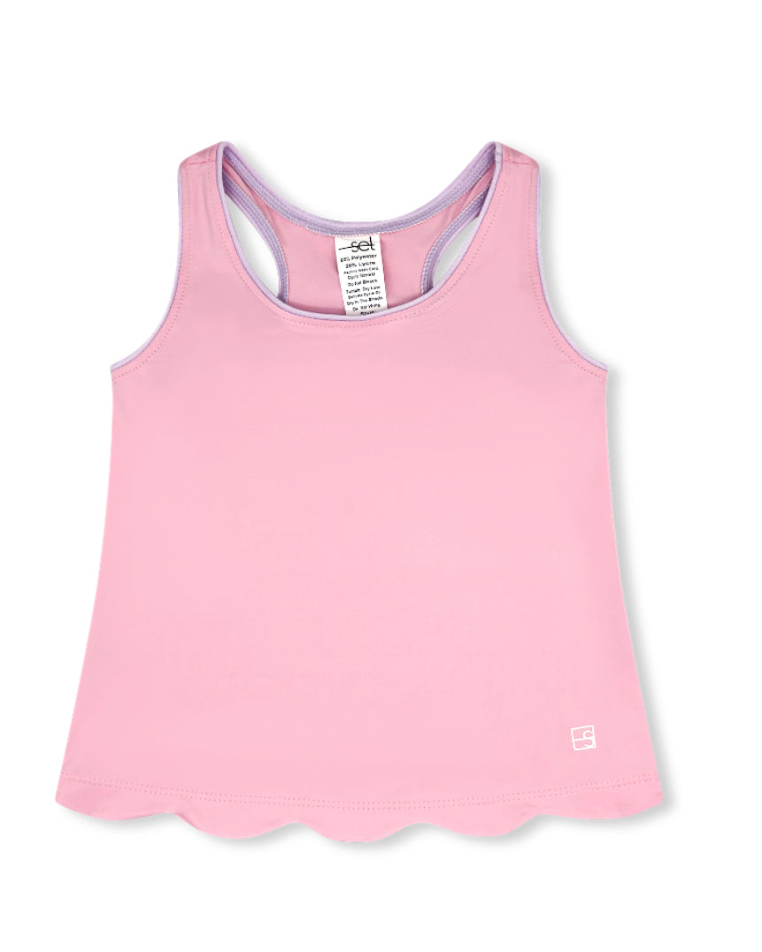 Anna Scallop Tank - Cotton Candy Pink, Petal Purple