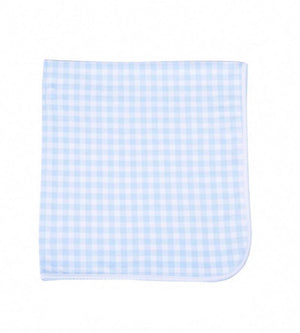 Mini Checks Receiving Blanket - Light Blue Mini Checks Receiving Blanket - Light Blue