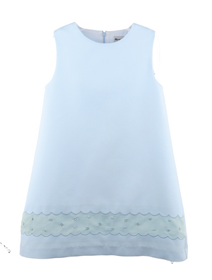 Blue Pique A Line Dress Blue Pique A Line Dress