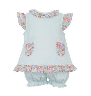 Aqua Floral Bloomer Set Aqua Floral Bloomer Set