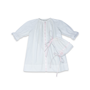 Daygown Set - Blessings White Batiste, Pink Daygown Set - Blessings White Batiste, Pink