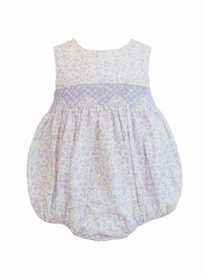 Avery Purple Floral Smocked Bubble Avery Purple Floral Smocked Bubble