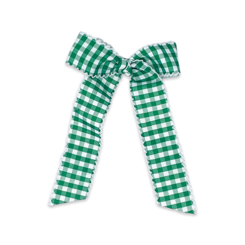 Lola Streamer Bow - Augusta Green Check