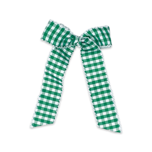 Lola Streamer Bow - Augusta Green Check Lola Streamer Bow - Augusta Green Check