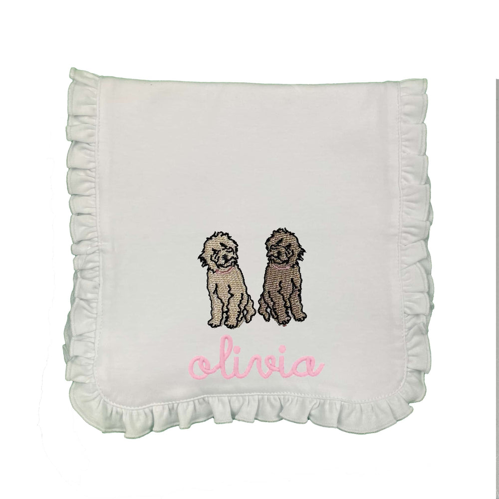 Doodle Embroidered Burp Cloth