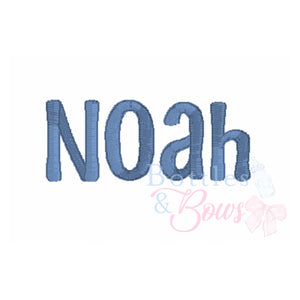 Noah Font Embroidery Design Noah Font Embroidery Design