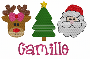 Christmas Trio Embroidery Design Christmas Trio Embroidery Design