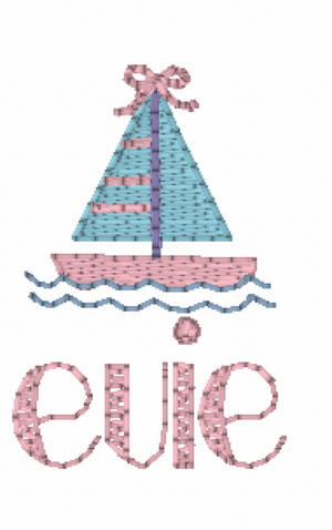 Mini Sailboat Embroidery Design Mini Sailboat Embroidery Design