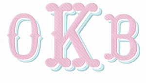 Two Toned Embroidery Font Two Toned Embroidery Font