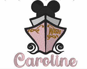 Mouse Cruise Ship Embroidery Design Mouse Cruise Ship Embroidery Design