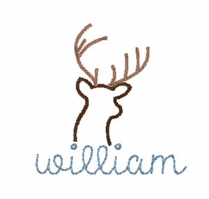 Deer & Name Embroidery Design Deer & Name Embroidery Design