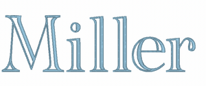 Miller Open Embroidery Font Design Miller Open Embroidery Font Design