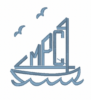 Sailboat Monogram Embroidery Design Sailboat Monogram Embroidery Design