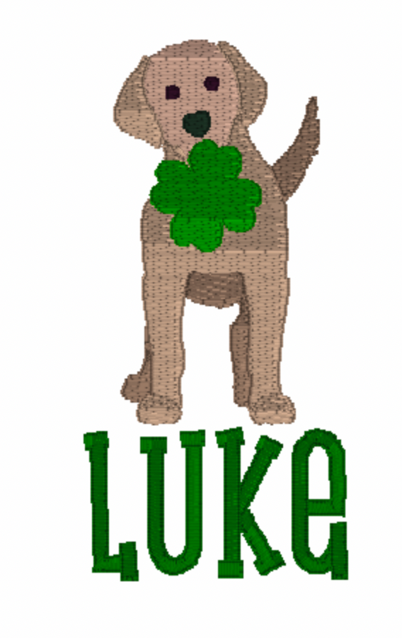 Shamrock Dog Embroidery Design