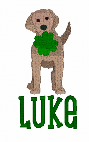 Shamrock Dog Embroidery Design Shamrock Dog Embroidery Design