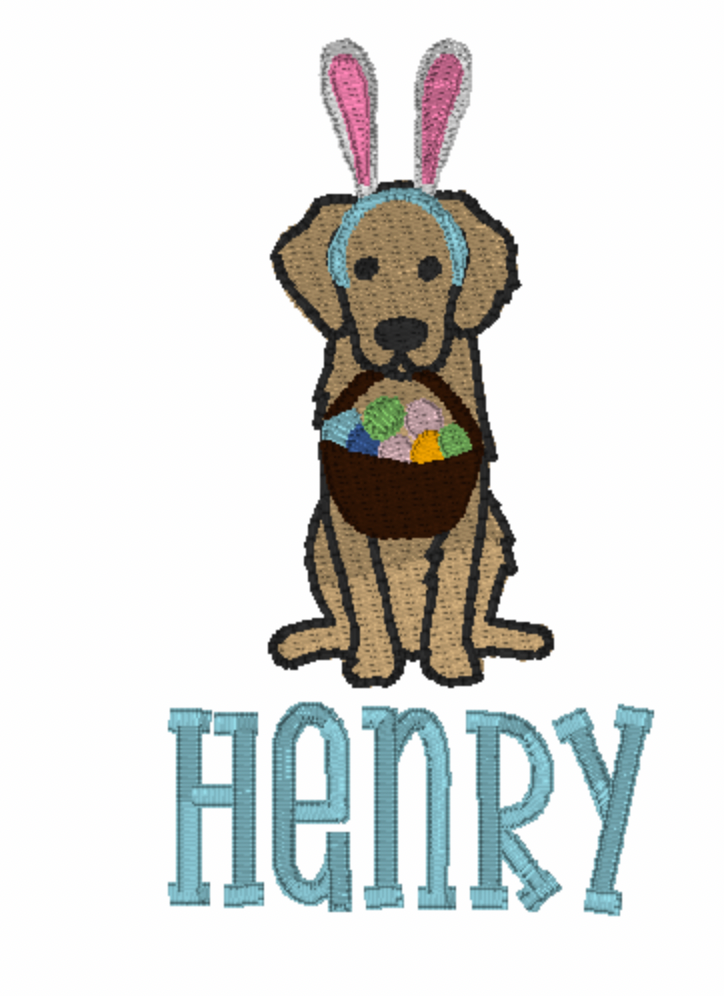 Bunny Pup Embroidery Design