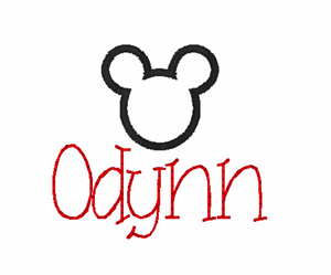 Mouse & Name Embroidery Design Mouse & Name Embroidery Design