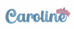 Crown & Name Embroidery Design Crown & Name Embroidery Design